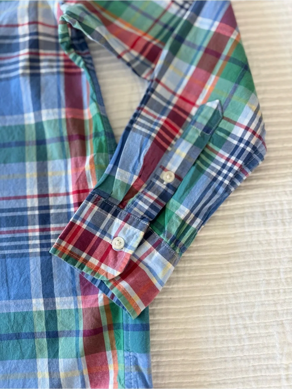 Ralph Lauren Multicolor Plaid Button-Down Shirt - Blue Green Red M(10/12) size